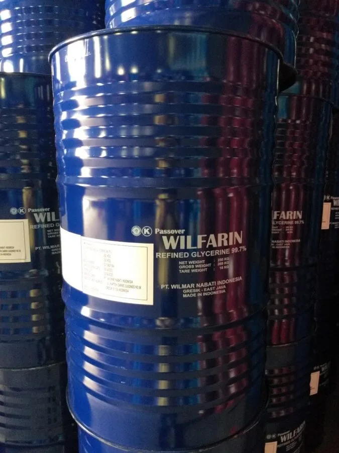 Glycerin C3H8O Indonesia 250kg/phuy