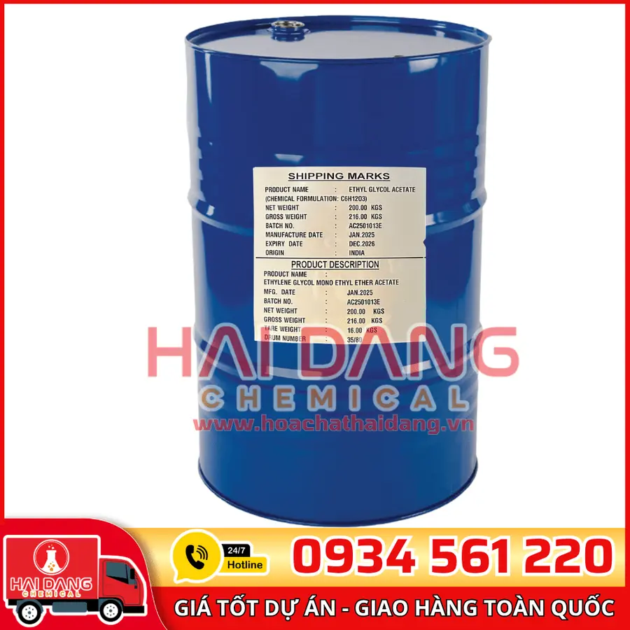 Ethyl Glycol Acetate Ấn Độ Phuy 200kg